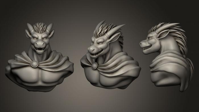 Busts of heroes and monsters - Dragon Head Sculpt 02, BUSTH_0587. 3D stl  model for CNC